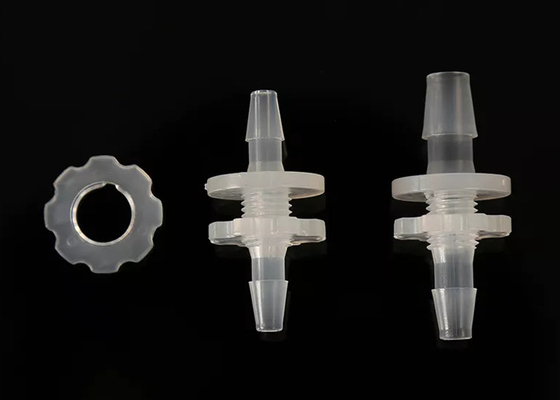 Equal Barbed Plastic Hose Bulkhead Connector For Liquid