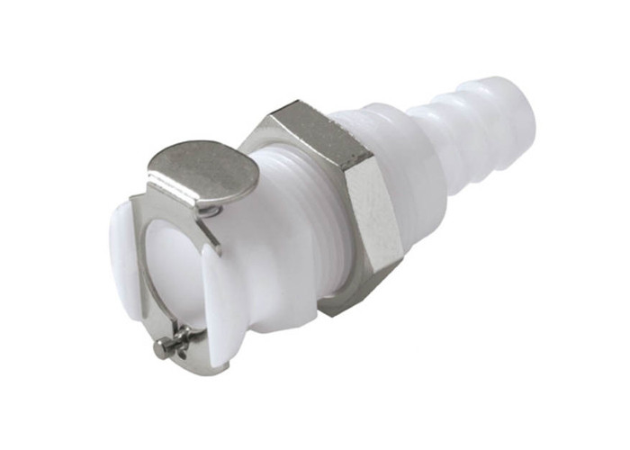 POM Quick Connect Fluid Coupling Hose Barb Natural White With Vavle