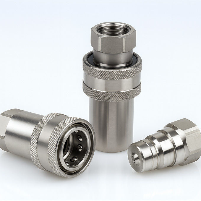 Cb-spm-10f-a-iso-7241-a Stainless Steel Quick Coupling With Parker 6600 Plug And Socket Connection