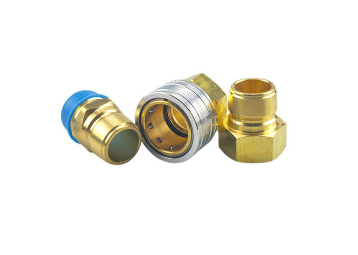 Cold Water Straight Through Coupler , 14 Bar Brass Quick Disconnect Fittings