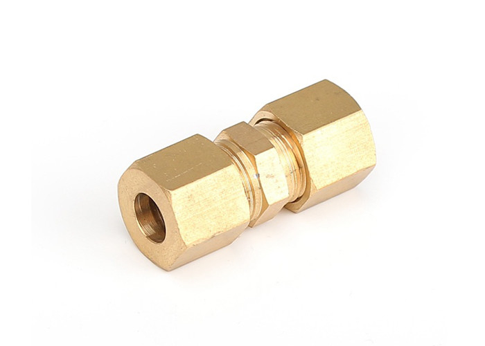 Compression Tube Pipe Fitting Brass Straight Coupling OD Connector