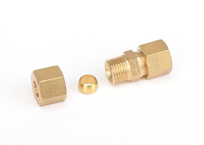 Compression Tube Pipe Fitting Brass Straight Coupling OD Connector
