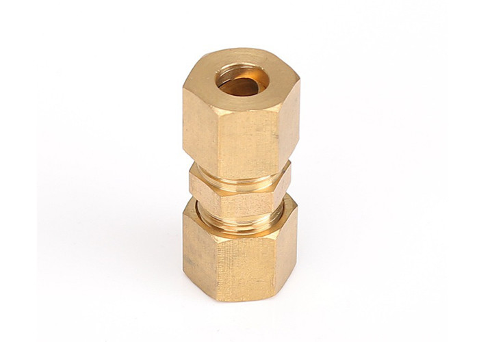 Compression Tube Pipe Fitting Brass Straight Coupling OD Connector